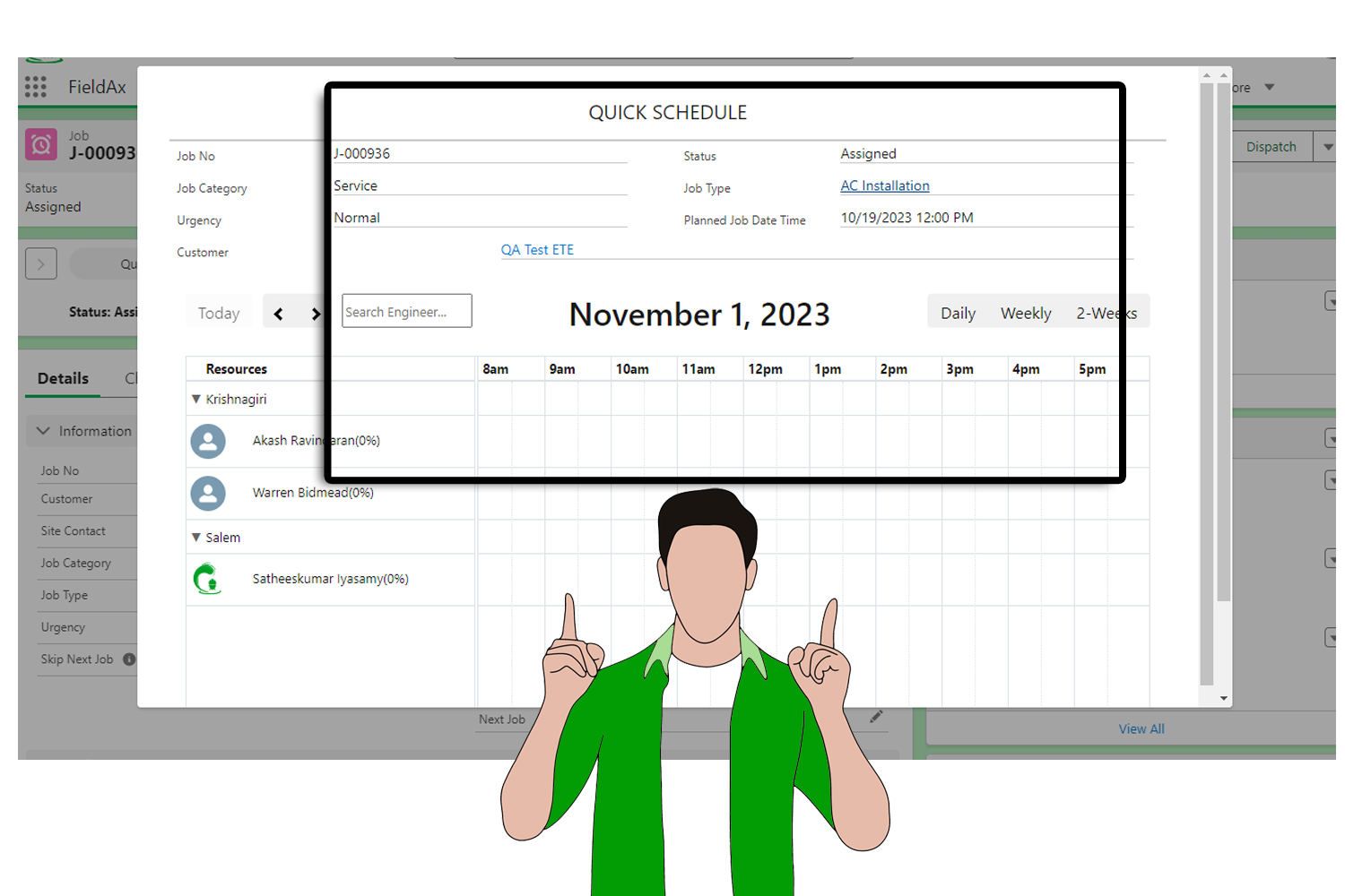 FieldAx Dispatcher Control