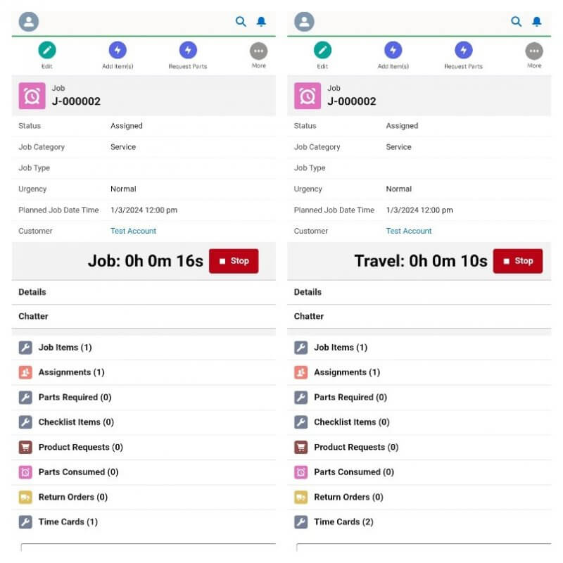 FieldAx Timer for Job and Travel