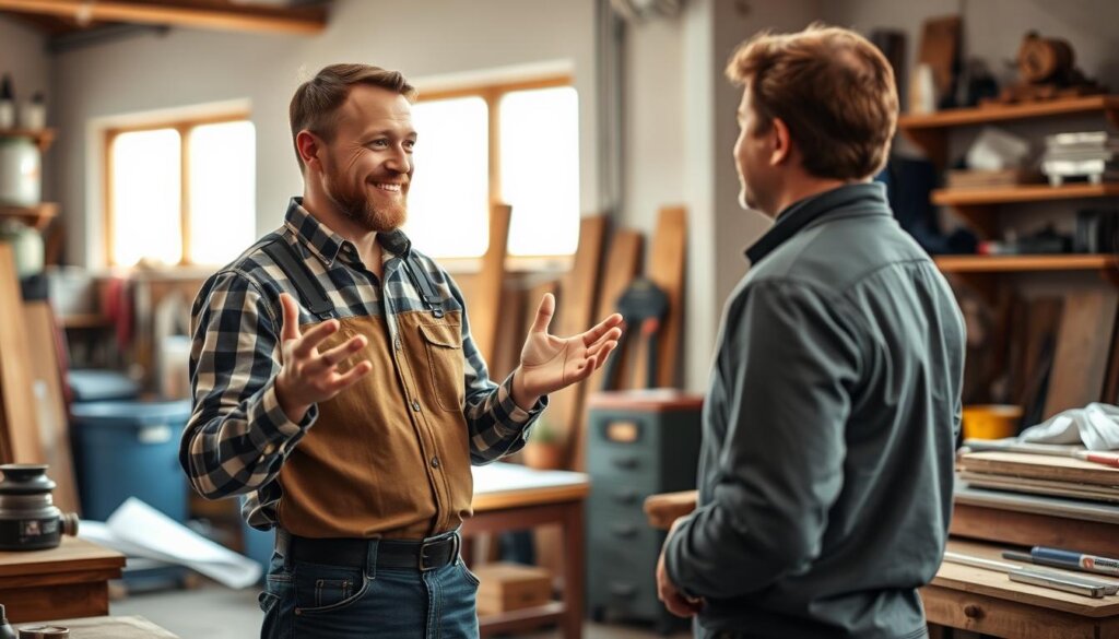 skilled tradesman building trust with clients