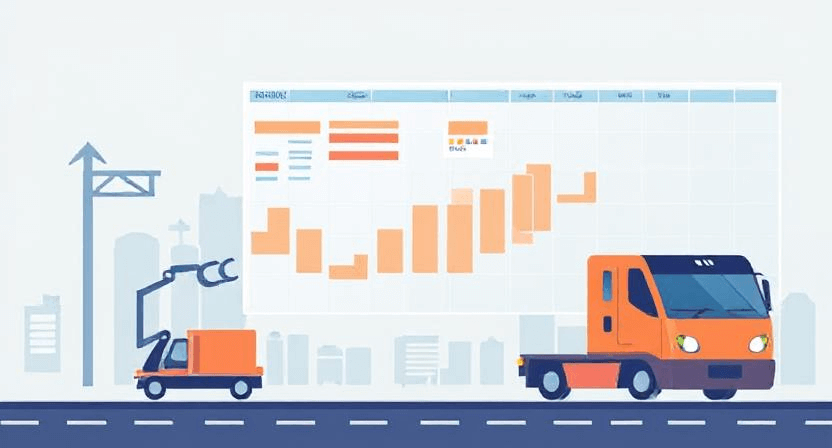 Illustration of AI-driven predictive scheduling optimizing technician assignments on a digital calendar